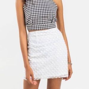 Francesca’s embroidered floral skirt